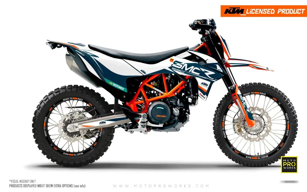 KTM 690 Enduro DEKOR - "Racer" (Blå/Hvid/Orange)