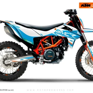KTM 690 Enduro DEKOR - "Racer" (Hvid/Lys Blå)