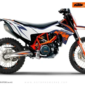 KTM 690 Enduro R DEKOR - "Torque" (Hvid/Blå)