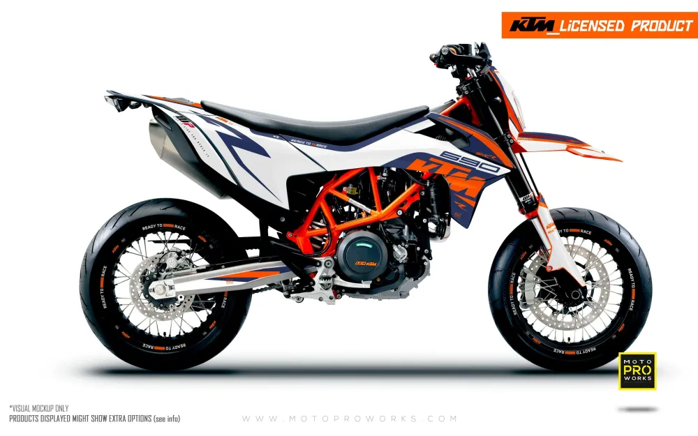 KTM 690 SMC-R DEKOR - "Torque" (Hvid/Blå)