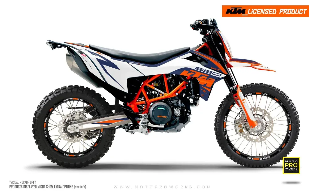 KTM 690 SMC-R DEKOR - "Torque" (Hvid/Blå)