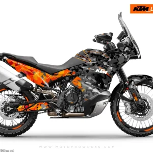 KTM 790/890 Adventure R/S 2023 DEKOR - "Flake" (Sort/Orange)
