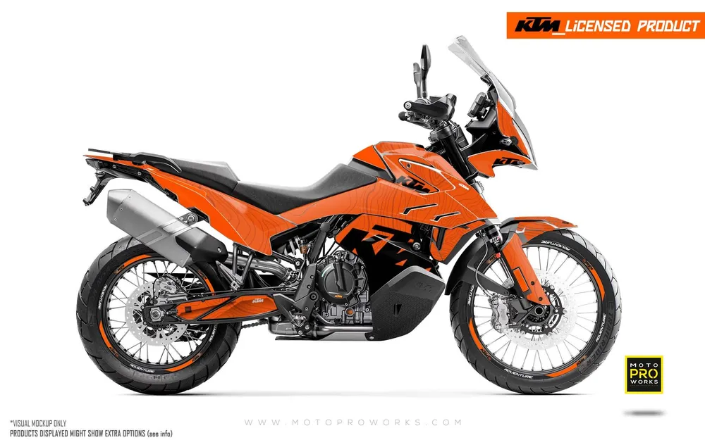 KTM 790/890 Adventure R/S DEKOR - "Topography" (Orange)