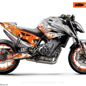 KTM 790/890 Duke DEKOR - "Flake" (Orange/Grå)