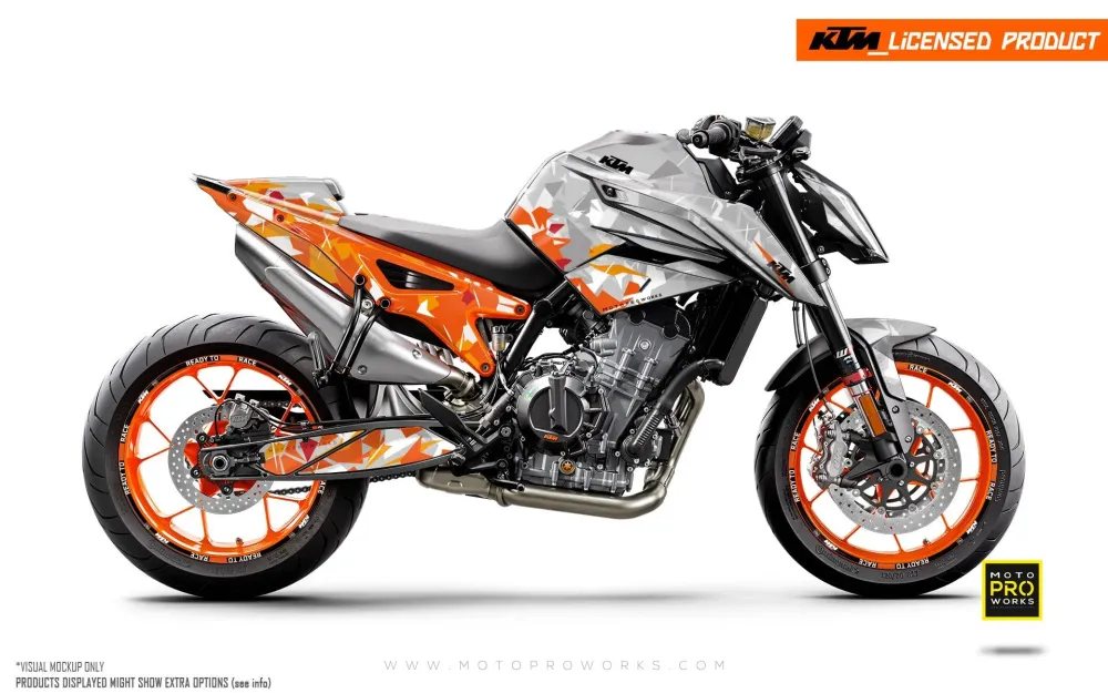 KTM 790/890 Duke DEKOR - "Flake" (Orange/Grå)
