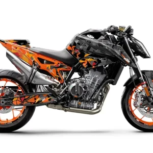 KTM 790/890 Duke DEKOR - "Flake" (Sort/Orange)