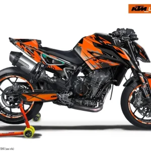 KTM 790/890 Duke DEKOR - "Fractal" (Sort/Orange)