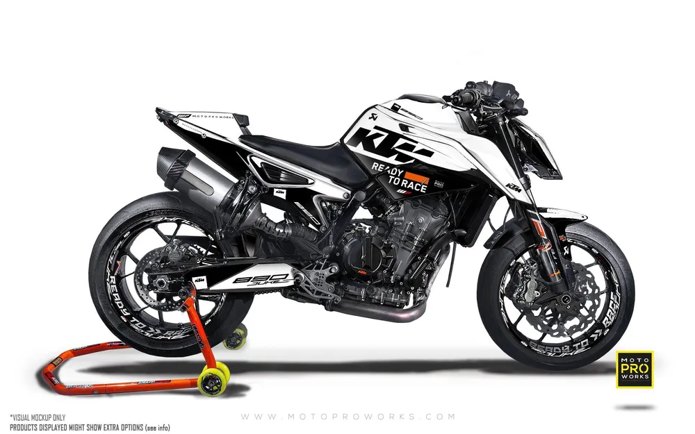 KTM 790/890 Duke DEKOR - "Pitlane" (Hvid/Sort)