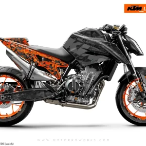 KTM 790/890 Duke DEKOR - "Polyatomic" (Sort/Orange)