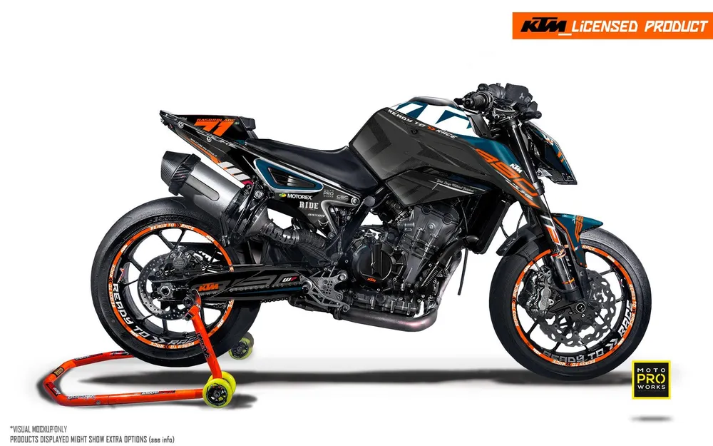 KTM 790/890 Duke DEKOR - "Rasorblade" (Blue/Orange/Black)