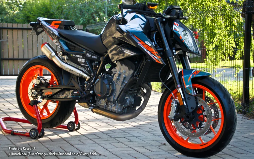 KTM 790/890 Duke DEKOR - "Rasorblade" (Blue/Orange/Black)