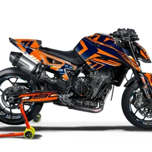 KTM 790/890 Duke DEKOR - "Rasorblade" (Orange/Mørkeblå)