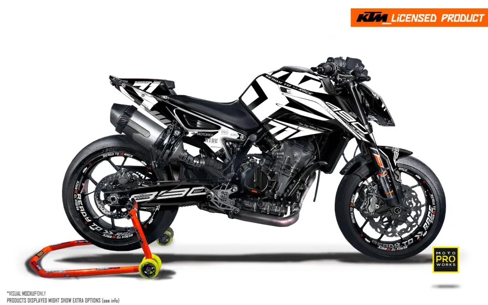 KTM 790/890 Duke DEKOR - "Rasorblade" (White/Black)