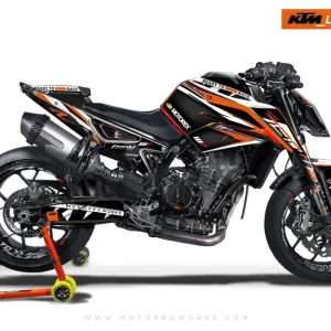 KTM 790/890 Duke DEKOR - "Scalpel" (Sort/Orange)