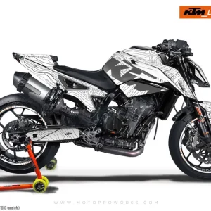 KTM 790/890 Duke DEKOR - "Topography" (Hvid)