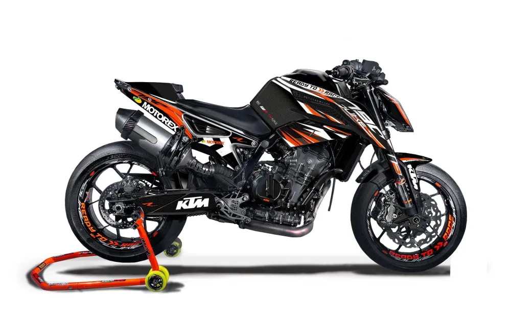 KTM 790/890 Duke DEKOR - "Vortex" (Sort/Orange)