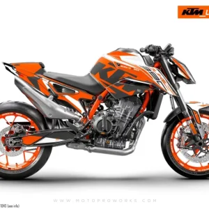 KTM 890 Duke R DEKOR - "Torque" (Hvid/Orange)
