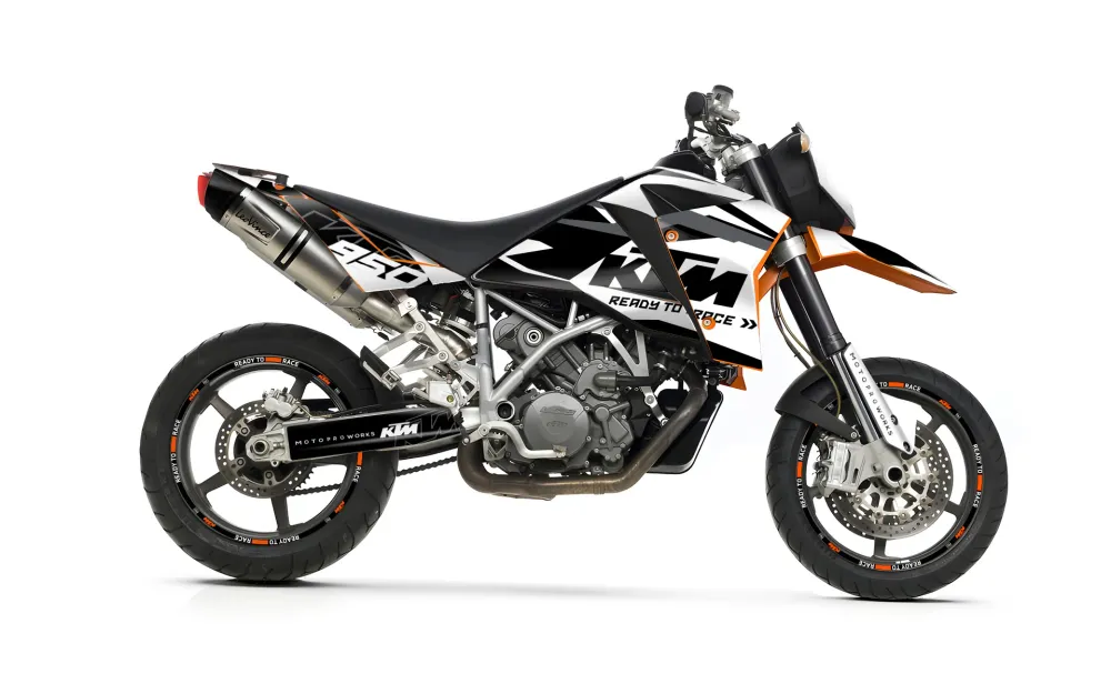 KTM 950 SM / SMR DEKOR - "Abstrakt" (Sort/Hvid)