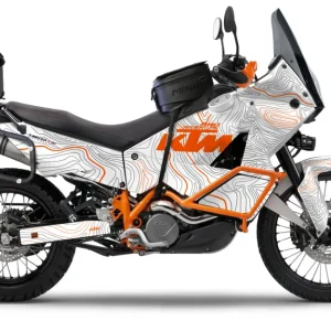 KTM 950/990 Adventure DEKOR - "TOPOGRAPHY" (Hvid/Orange)