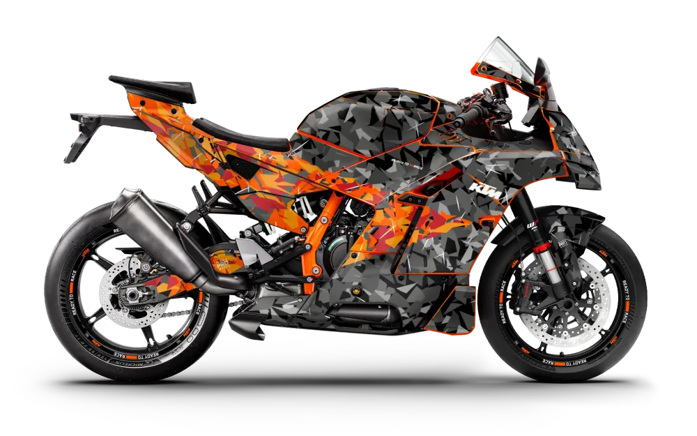 KTM 990 RC R DEKOR - "Flake" (Sort/Orange)