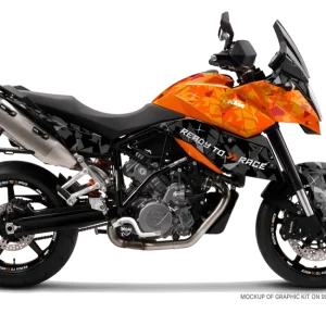 KTM 990 SM / SMR / SMT DEKOR - "Flake" (Orange/Sort)