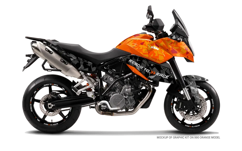 KTM 990 SM / SMR / SMT DEKOR - "Flake" (Orange/Sort)