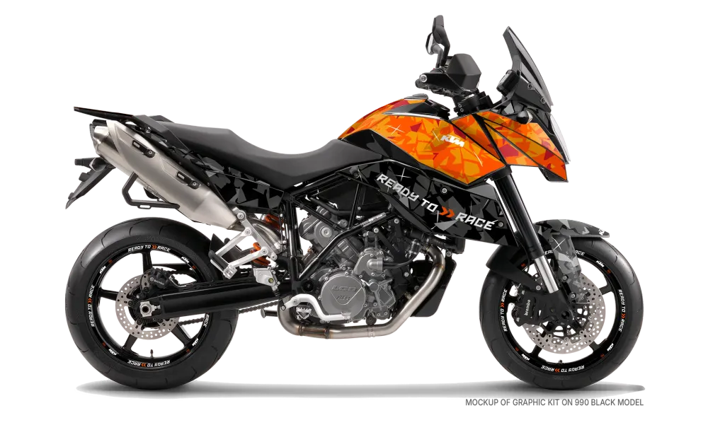 KTM 990 SM / SMR / SMT DEKOR - "Flake" (Orange/Sort)