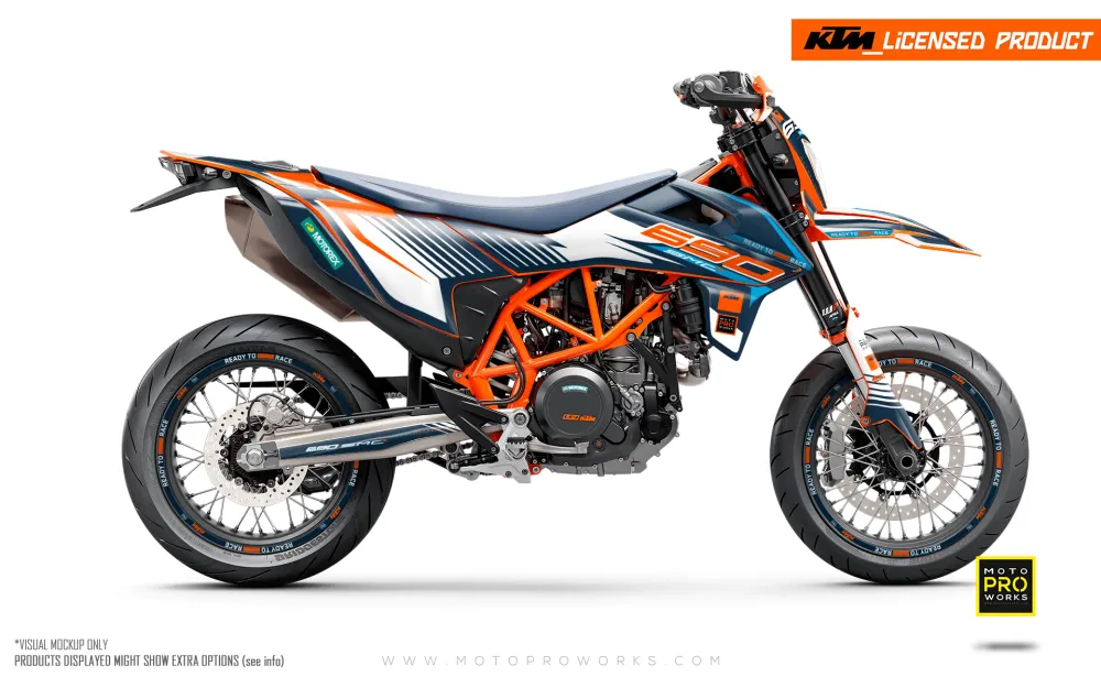 KTM DEKOR - 690 SMC-R "Fuel" (Blå/Hvid/Orange)
