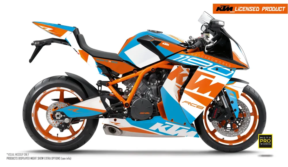 KTM RC8 1190 2011-2015 DEKOR - "Torque" (Hvid/Blå/Orange)