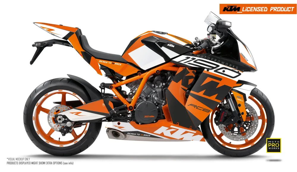 KTM RC8 1190 2011-2015 DEKOR - "Torque" (Hvid/Orange)