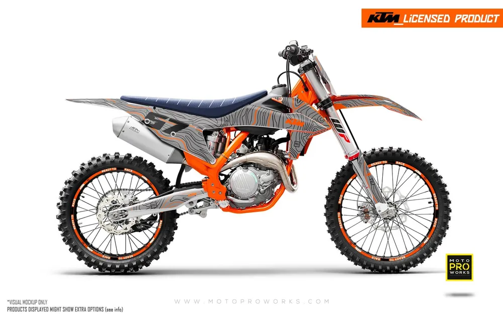KTM SX / SX-F DEKOR - "Topography" (Grå/Orange)