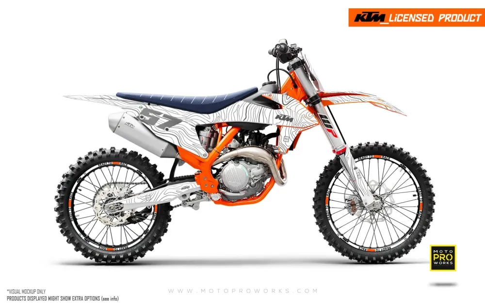 KTM SX / SX-F DEKOR - "Topography" (Hvid)