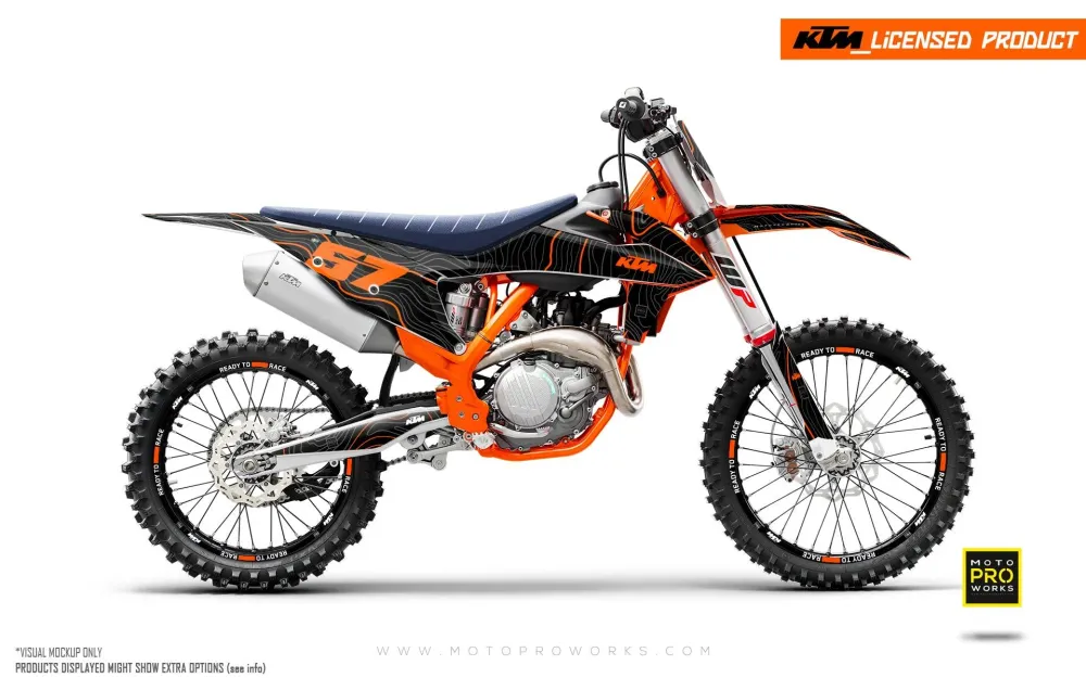 KTM SX / SX-F DEKOR - "Topography" (Sort/Orange)