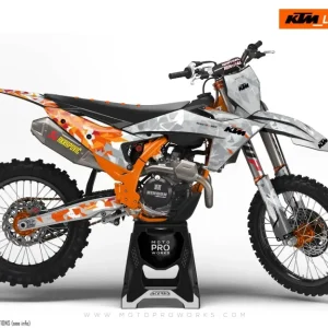 KTM XC / XC-F / XC-W DEKOR -"Flake" (Orange/Grå)
