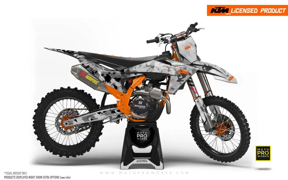 KTM XC / XC-F / XC-W DEKOR - "Flake" (Sort/Grå)