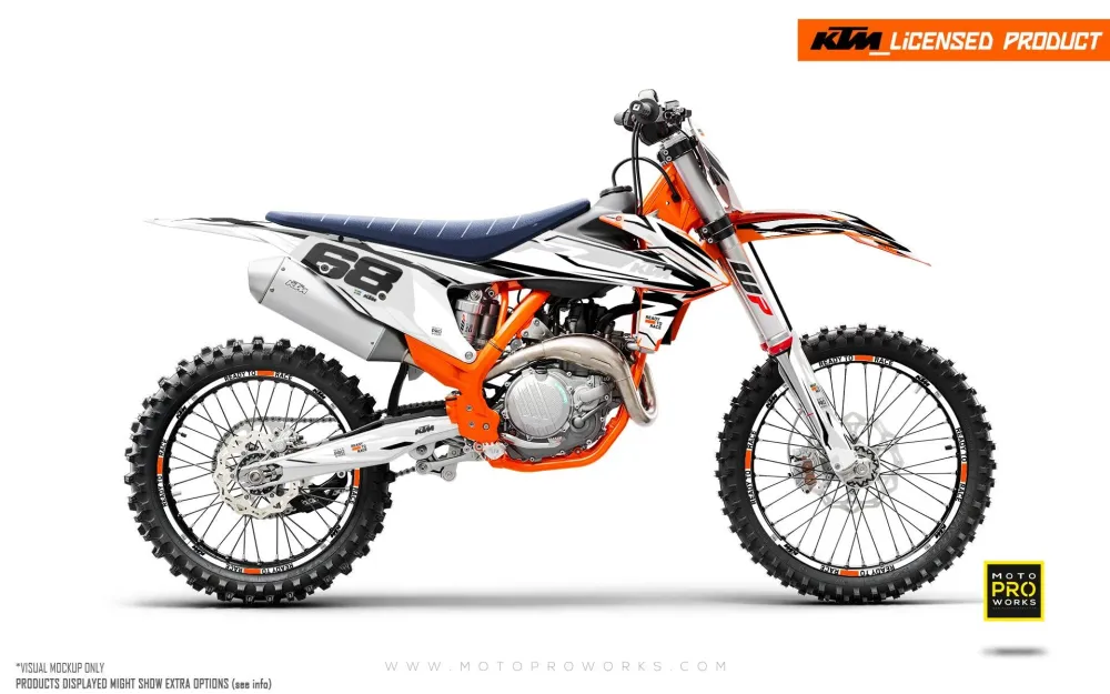 KTM XC / XC-F / XC-W DEKOR - "Ripple" (Hvid/Sort)