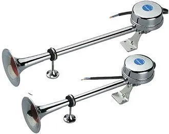 Marco, El signal dobbelt horn, 500mm, 24V, 115 dB, forkromet messinghorn