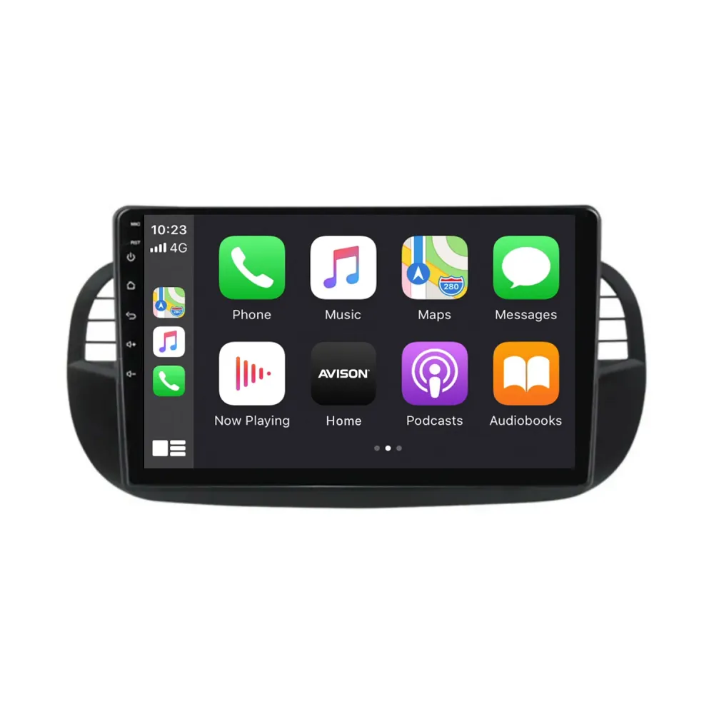 Navigation til Fiat 500 | Fuld touch | CarPlay | Android | Dab | Bluetooth | Sort | XR4