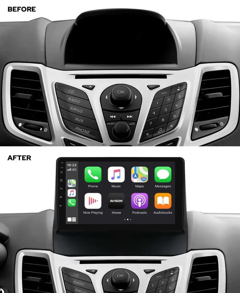 Navigation til Ford Fiesta 2009-2014 | CarPlay | Android Auto | WIFI | Bluetooth | QLED | XR4