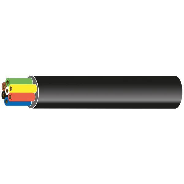 Oceanflex, Trailerkabel 7-leddet, sort, 100m, 6 x 1 mm² + 1 x 2 mm²