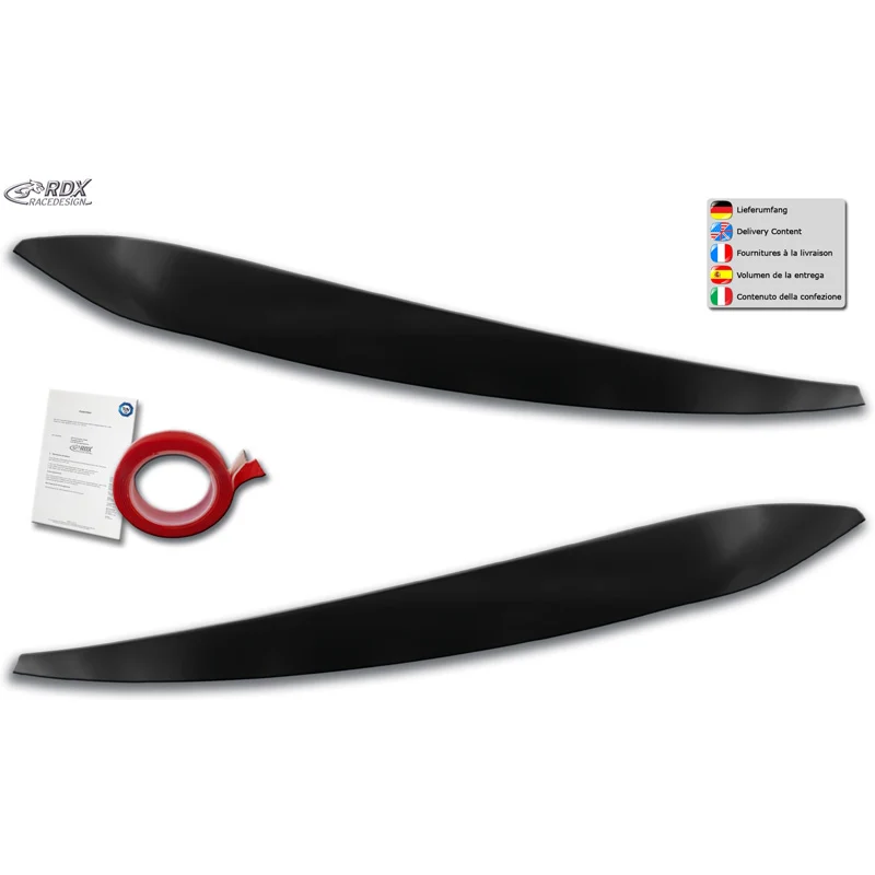 RDX Racedesign, Øjenskygger, passer til Volkswagen Touran (5T) 2015- (LED) (ABS)
