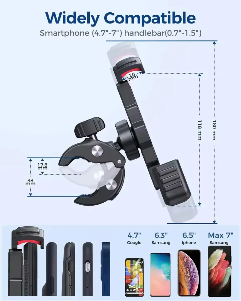 Robust Cykel Smartphoneholder med 360° Rotation