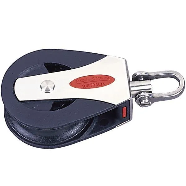 Ronstan, Enkeltblok med svirvel, serie 30, 300 kg, 750 kg brudstyrke, 30 mm skivediameter