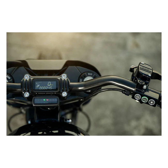 Rough Crafts 1,3" styrforhøjere sort til Harley