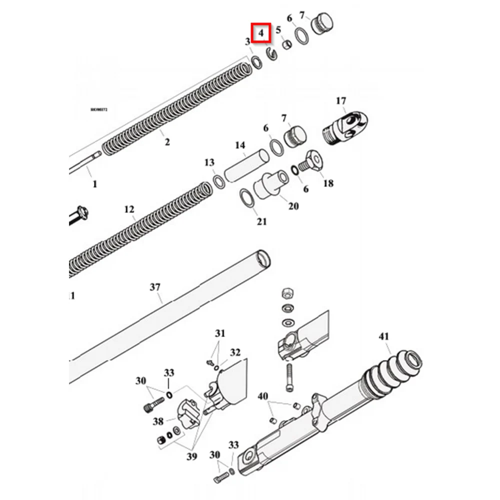 Sædepatron forgaffel FLD 12-15; FXDLS 16-17; Touring 02-16