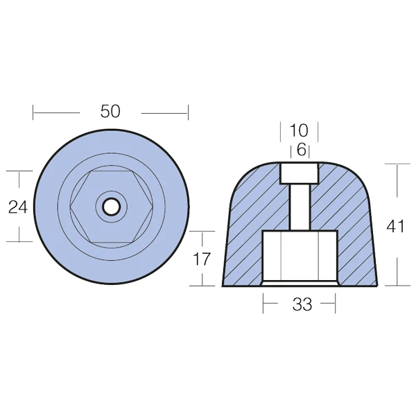 Tecnoseal zinkanode vetus bovpropel serie Ø50