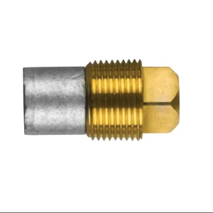 Zink anode caterpillar, motor, blyant anode komplet med messing plug Th.1 / 2 '' 'Gas (BSPT)