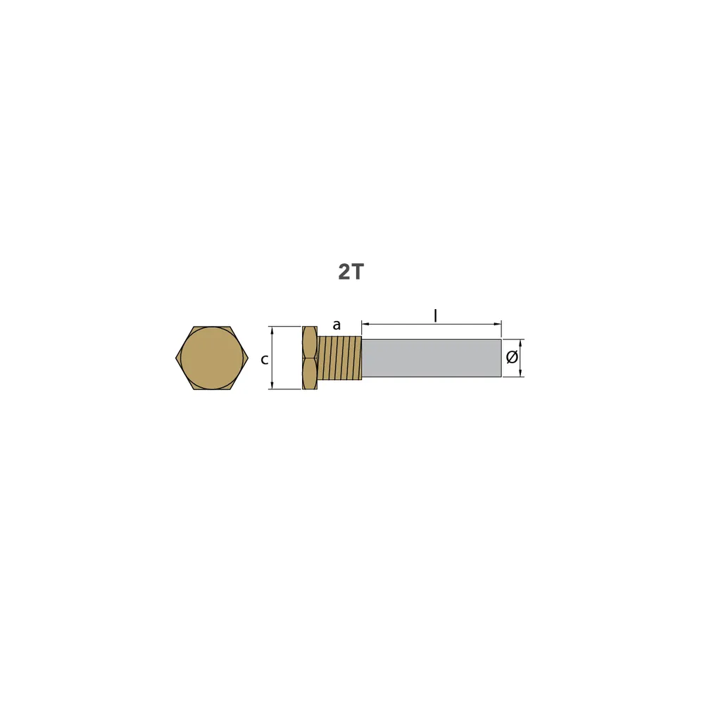 Zinkanod för Martec kølere 1/4" tråd x 15 mm 950-7300