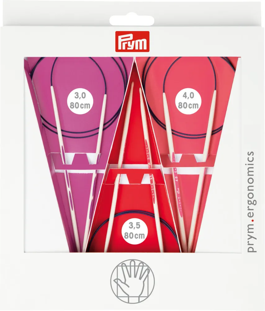 Prym Ergonomics 80 cm rundpindesæt 3-4 mm, (80215000)Prym