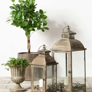 Lantern Cleo Metal Green 20,5x52cm double-set